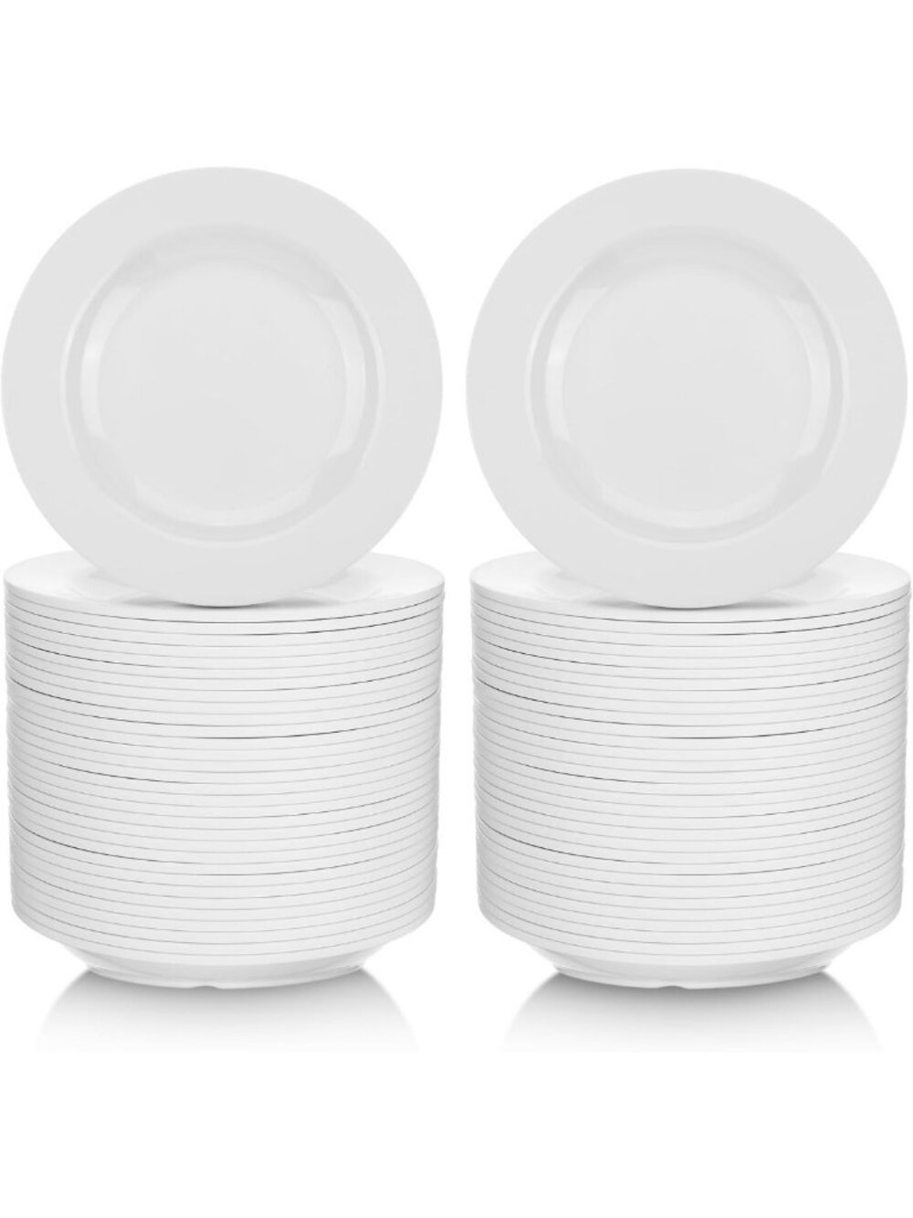 60 Melamine Appetizer Plates - White Dessert Plates, 5.91 Inch, Set of 60